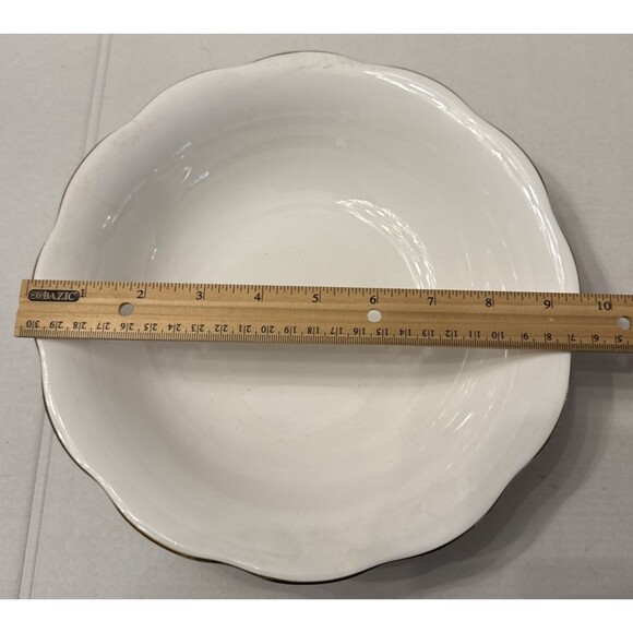 Vintage ROYAL ALBERT 9.5 inch Round Serving / Vegetable Bowl White w/Gold Trim - Picture 5 of 5
